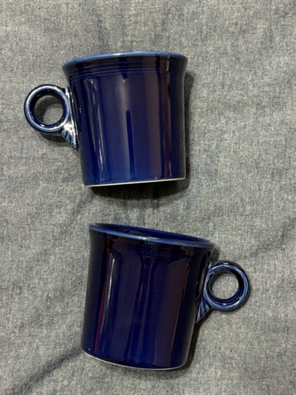 Set of 2 Deep Blue Fiesta Ceramic Mugs